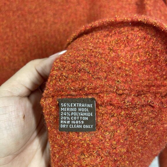J Mclaughlin Sweater Women Small Wool Blend Burnt Orange Long Sleeve Soft Preppy - Picture 7 of 11